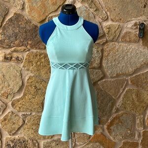 Honey and Rosie fit and flare mesh waist dress